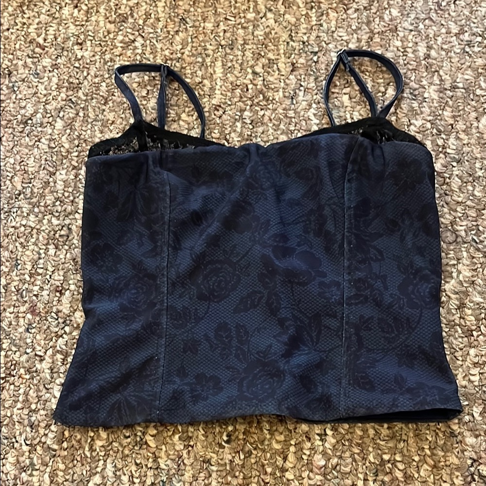 Edikted Blue Camisole Bustier Fitted Top
